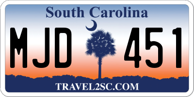 SC license plate MJD451