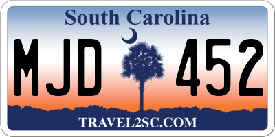 SC license plate MJD452