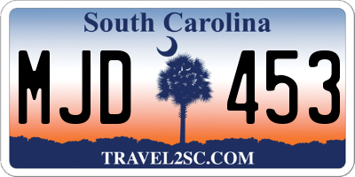 SC license plate MJD453
