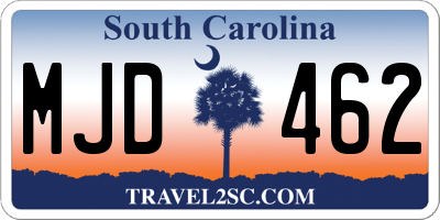 SC license plate MJD462
