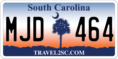 SC license plate MJD464