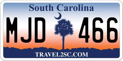 SC license plate MJD466