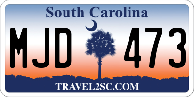 SC license plate MJD473
