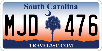 SC license plate MJD476