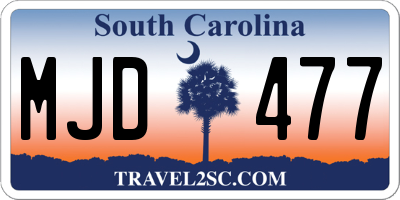 SC license plate MJD477