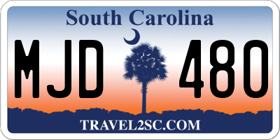 SC license plate MJD480