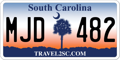 SC license plate MJD482