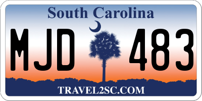 SC license plate MJD483