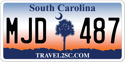 SC license plate MJD487