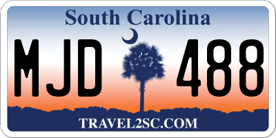SC license plate MJD488