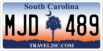 SC license plate MJD489