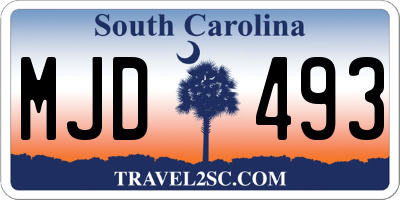 SC license plate MJD493