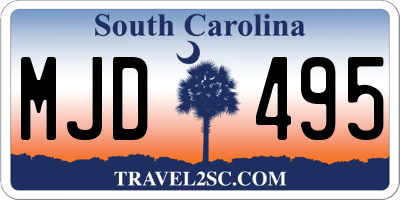 SC license plate MJD495
