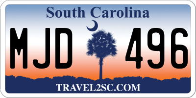 SC license plate MJD496