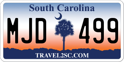 SC license plate MJD499