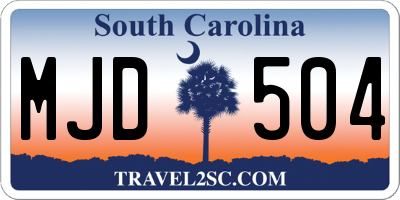 SC license plate MJD504