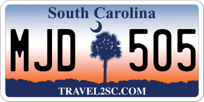 SC license plate MJD505