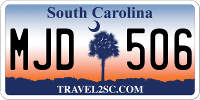 SC license plate MJD506