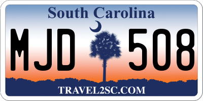 SC license plate MJD508