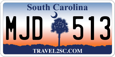 SC license plate MJD513