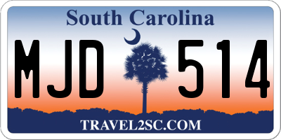 SC license plate MJD514
