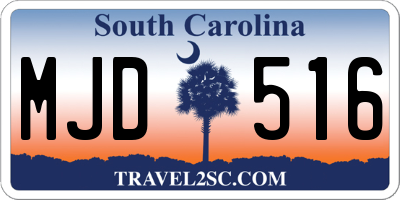 SC license plate MJD516