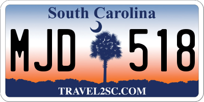 SC license plate MJD518
