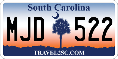 SC license plate MJD522