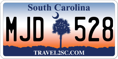SC license plate MJD528