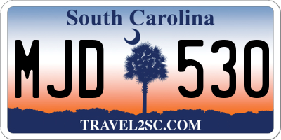 SC license plate MJD530