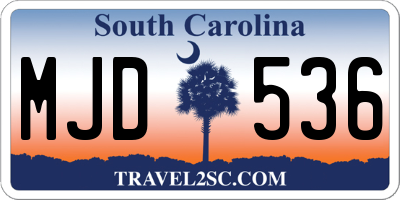 SC license plate MJD536