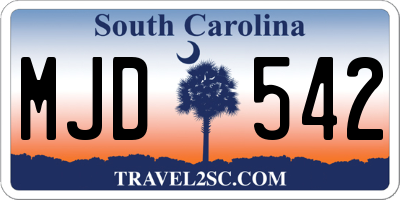 SC license plate MJD542