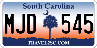 SC license plate MJD545