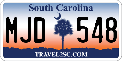 SC license plate MJD548