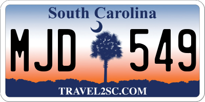 SC license plate MJD549