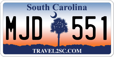 SC license plate MJD551