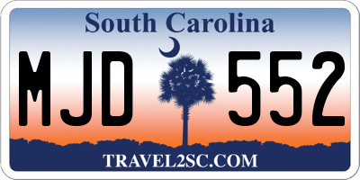 SC license plate MJD552