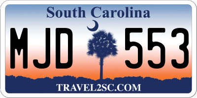 SC license plate MJD553
