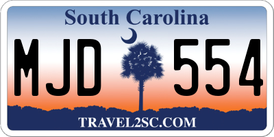 SC license plate MJD554
