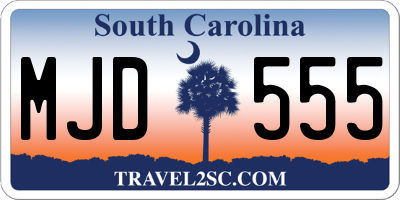 SC license plate MJD555