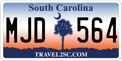 SC license plate MJD564
