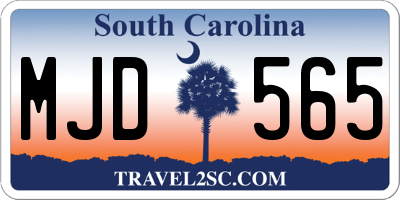 SC license plate MJD565