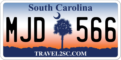 SC license plate MJD566