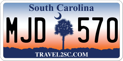 SC license plate MJD570