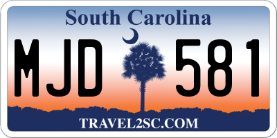 SC license plate MJD581