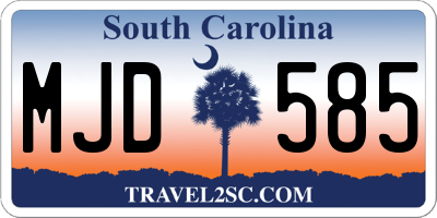 SC license plate MJD585