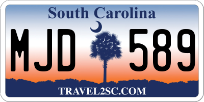SC license plate MJD589