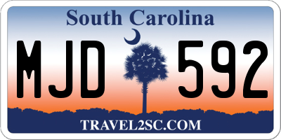 SC license plate MJD592