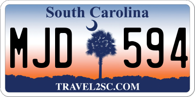 SC license plate MJD594