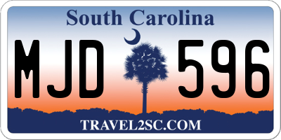 SC license plate MJD596
